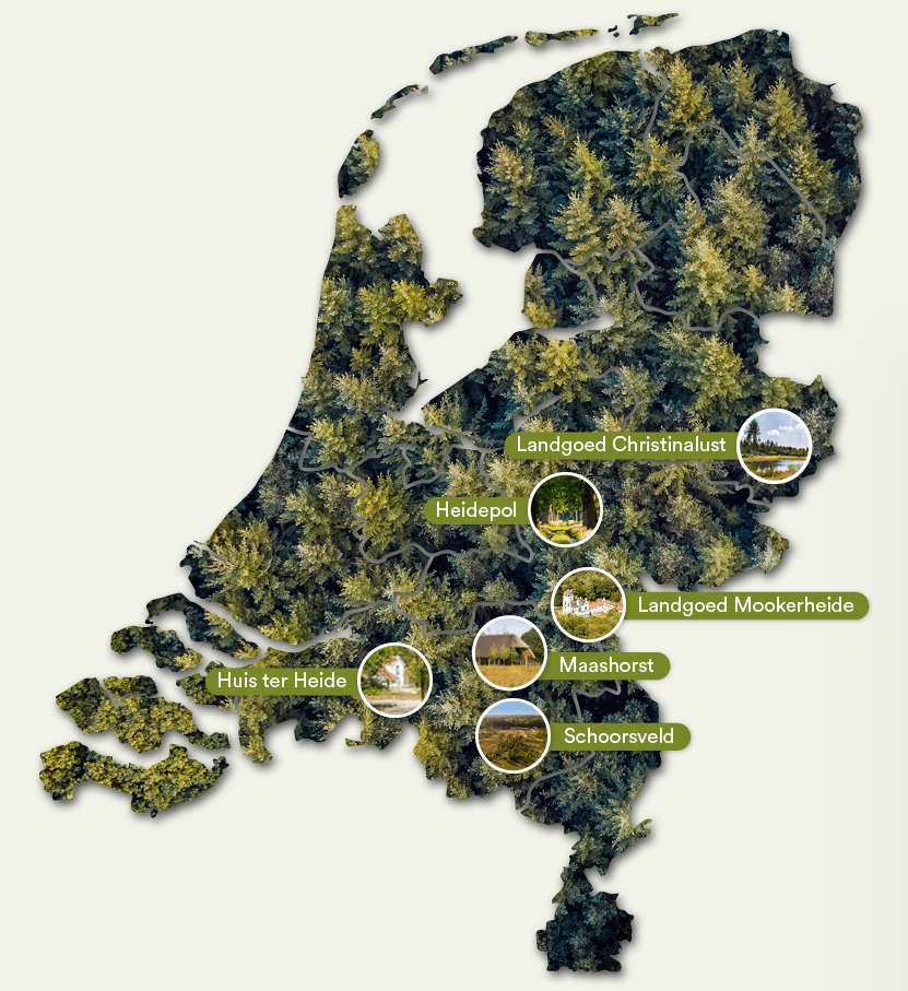Landkaart Natuurbegraven Nederland