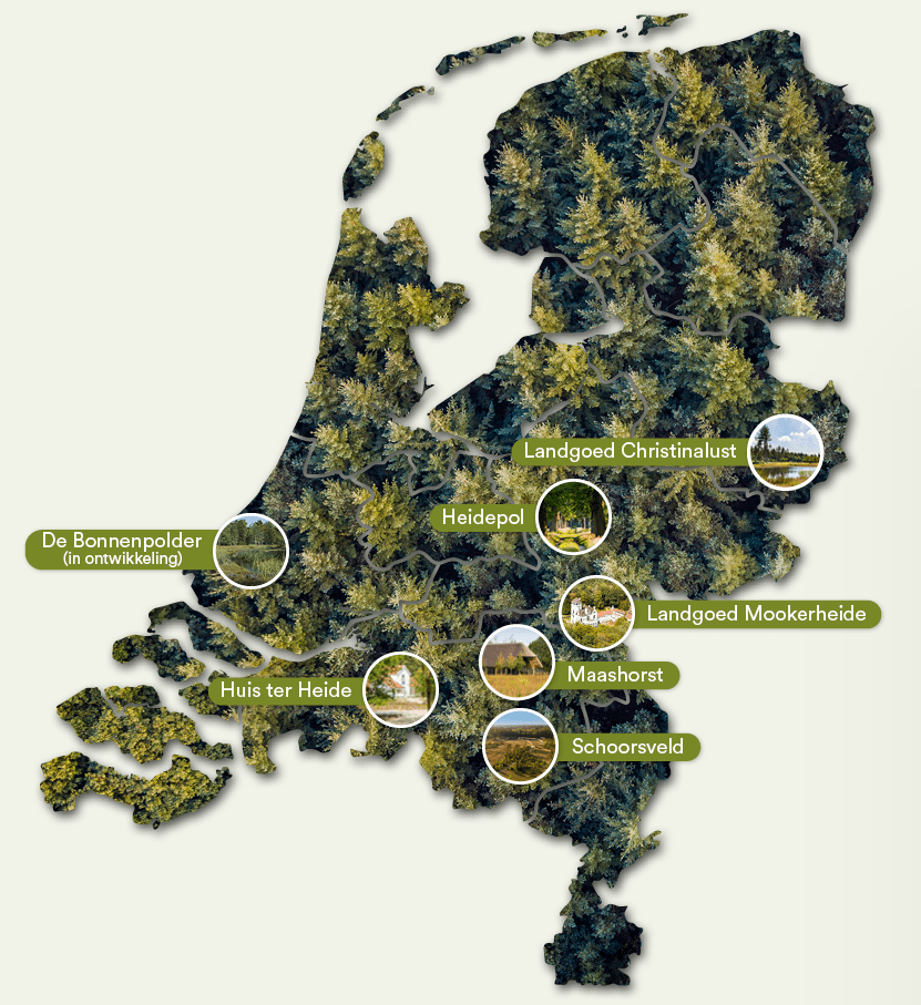 Natuurbegraven Nederland landkaart