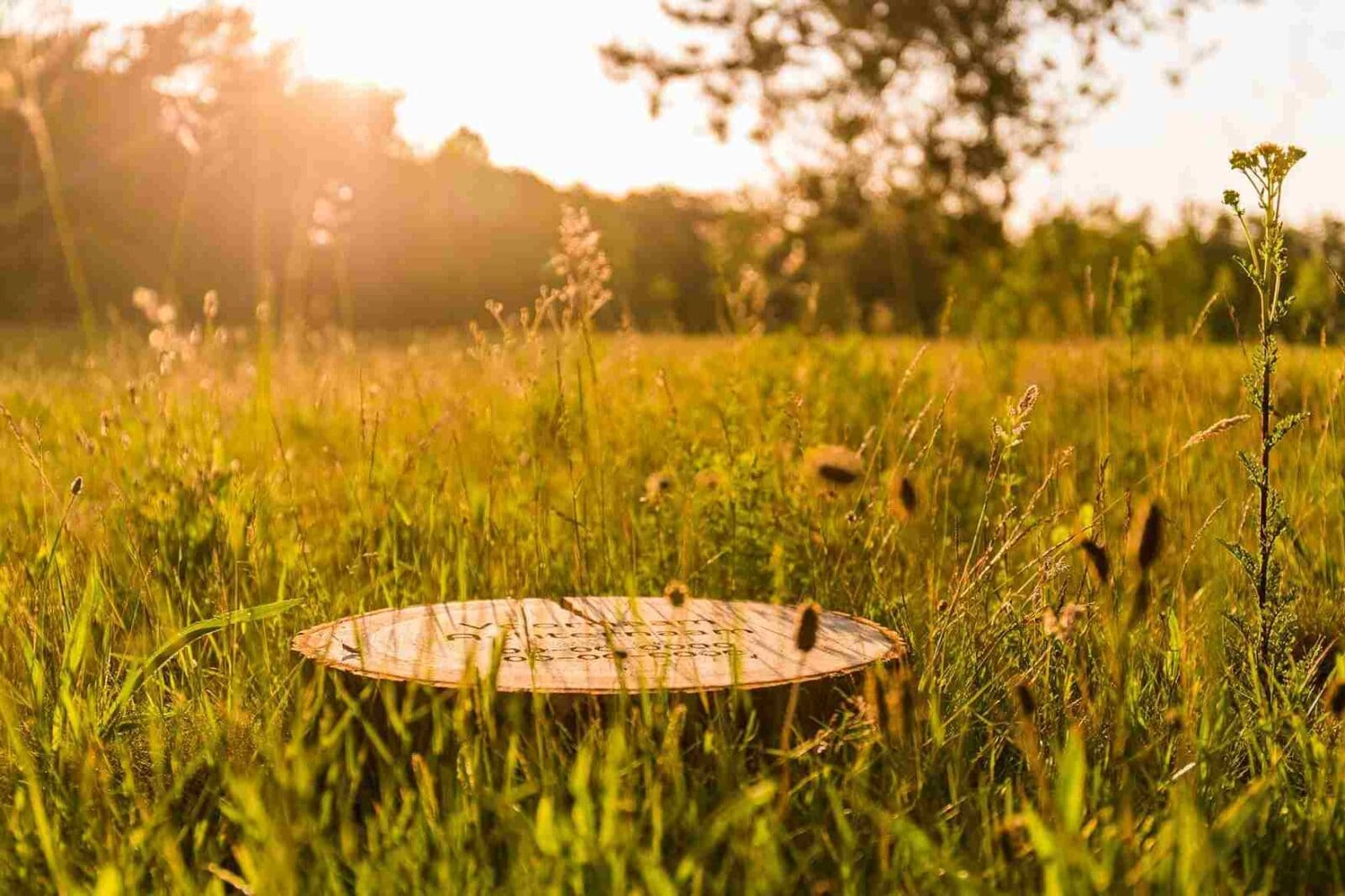 hout gedenkteken in de natuur